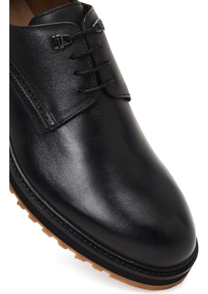 Erkek Siyah Bağcıklı Deri Casual Ayakkabı 25WFD604018