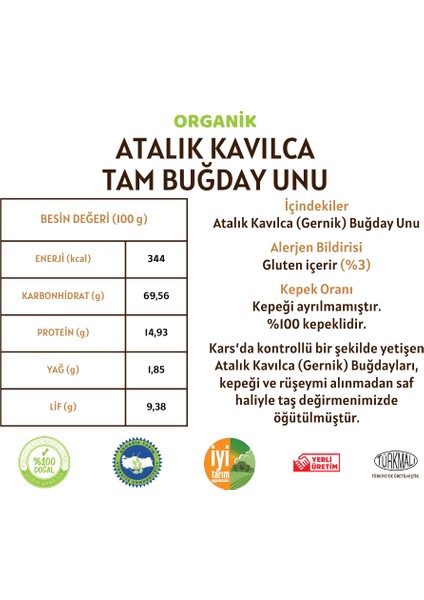 Atalık Kavılca Gernik Tam Buğday Unu - 10 Kilo modelleri