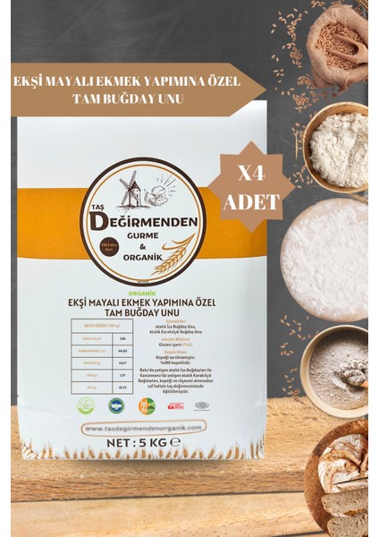 Atalık Ekşi Mayalı Ekmek Yapımına Özel Tam Buğday Unu - 20 Kilo indirimleri