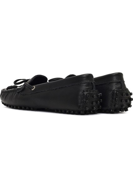 Kadın Siyah Deri Loafer 25AFD141918 indirimleri