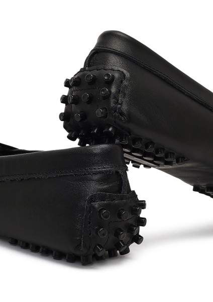 Kadın Siyah Deri Loafer 25AFD141918