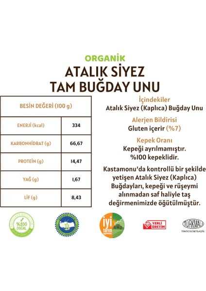 Atalık Siyez Tam Buğday Unu - 10 Kilo modelleri