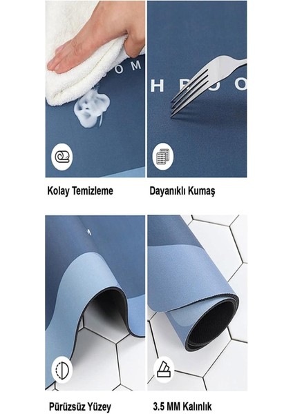 (1 Adet ) Banyo Paspası Kaymaz Tabanlı Abdest Paspası 40*60 cm modelleri