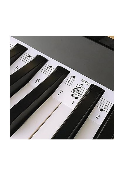 Piyano Notaları Etiket Çıkarılabilir Piyano Klavye Not Etiketleri Elektronik Piyano Etiket Personel Piyano Anahtar Çıkartmalar 88-Anahtar Tam Boy fırsatları