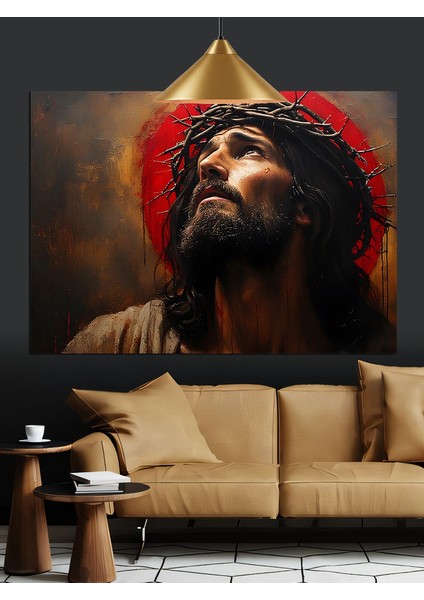Çarmıhtaki Isa Portresi Dekoratif Kanvas - Mdf Ahşap Tablo modelleri