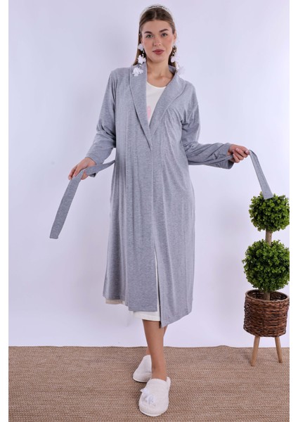 Pembe Sabahlıklı Hamile Lohusa Gecelik Takım