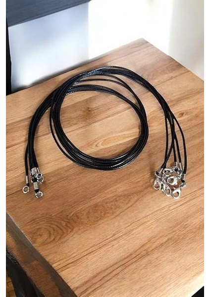 Doğal Taş Deri Kauçuk Kolye Ipi Takı Ipi Papağan Klipsli Hazır Kolye Ipi 3 Adet 70 cm Kolye Ipi 56 cm Uzunluk: 5 Adet M modelleri