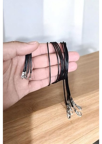 Doğal Taş Deri Kauçuk Kolye Ipi Takı Ipi Papağan Klipsli Hazır Kolye Ipi 3 Adet 70 cm Kolye Ipi 56 cm Uzunluk: 5 Adet M indirimleri