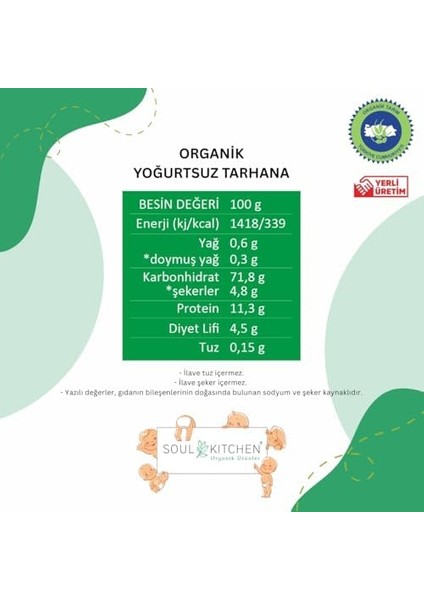Soul Kitchen Organik Yoğurtsuz Tarhana 250GR (Vegan) (Ilave Tuzsuz) fiyatları