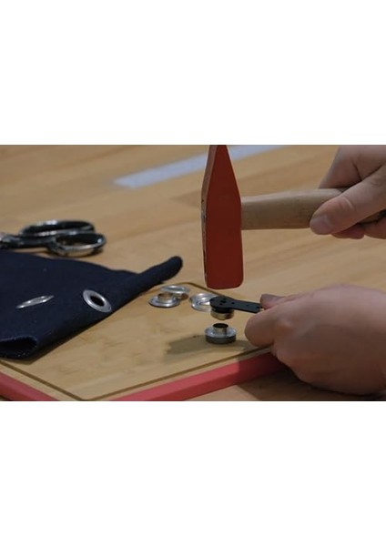 2,5 mm Kendin Yap Kiti, Bez Bebek Ayakkabısı ve Küçük Ölçekli Ürünler Için Çekiçle Uygulama Aparatları ve 25 Adet Kuşgözü Takım-Paslanmaz Pirinç (Siyah) fiyatları