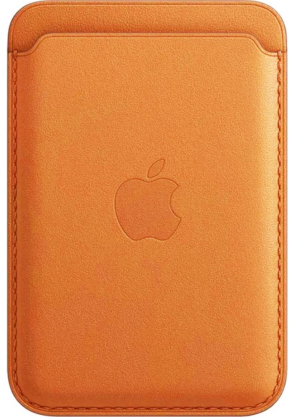 iPhone ile Uyumlu Magsafe Destekli Logolu Suni Deri Cüzdan Kartlık