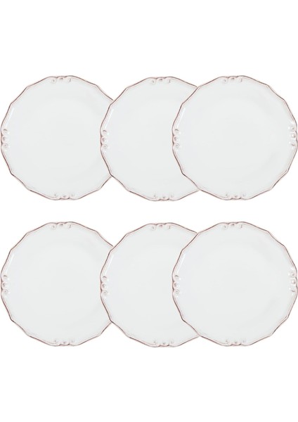 Concept Ekru 6 Li Pasta Tabağı Seti 20 cm Ekru