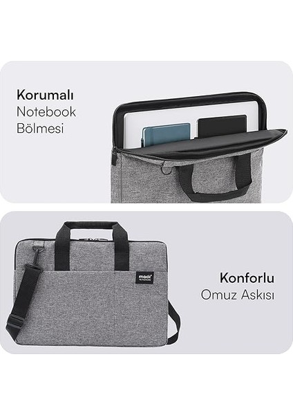 Cityfit MCC-704 Laptop Çantası, Erkekler ve Kadınlar Için Profesyonel Bilgisayar Çantası, 15.6 Inç Notebook Çantası, Evrak Çantası, Gri indirimleri