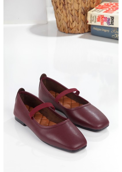 Beyaz Kare Burunlu Balerin Kadın Babet fırsatları