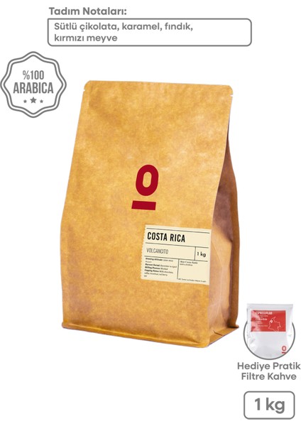 Costa Rica Volcancito Natural Anaerobik Arabica Kahve - 1 kg | Sütlü Çikolata & Toffee Aromalı