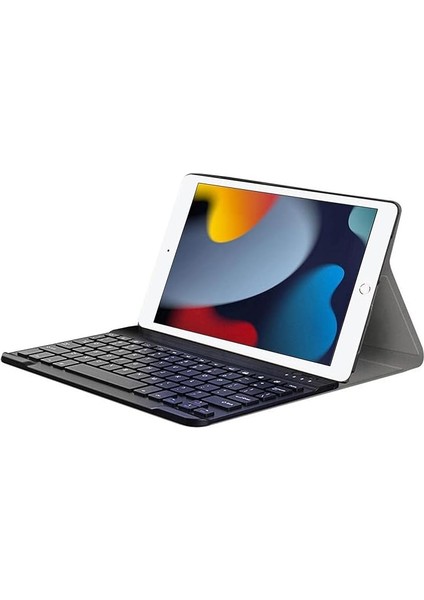 iPad 9.nesil 2021 10.2 Inch Bluetooth Klavyeli Standlı Kılıf - Bkk4