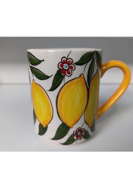 El Yapımı Seramik Kupa Limon Desenli fiyatları