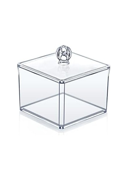 Deconox Şeffaf Akrilik Kare Pamuk ve Kulak Çubuğu Organizeri, Pamukluk ve Kutusu modelleri