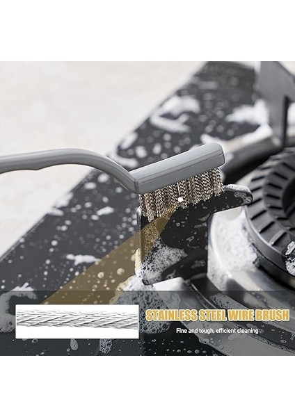 Home 3lü Tel Fırça Aspiratör,ocak,banyo,musluk,duşakabin,lavabo,fırın Için Temizlik Fırça Seti Derz Araları,yağ ve Pas Temizliği indirimleri