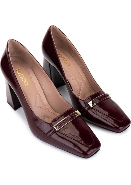 Kadın Hakiki Deri Bordo Rugan Topuklu Ayakkabı 1096 2081 Bn Ayk SK25-26 Bordo Rgn fiyatları