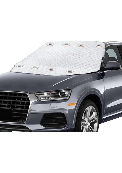 Araba Ön Cam Koruma Örtüsü, Termal Araç Güneşlik, Oto Buzlanma Önleyici, Cam Kar Örtüsü, Ağır Hizmet Oto Kar Örtüsü | Otomobil, Suv, Pickup Ön Cam Koruması | Araba Brandası - 155-125 cm -Gri