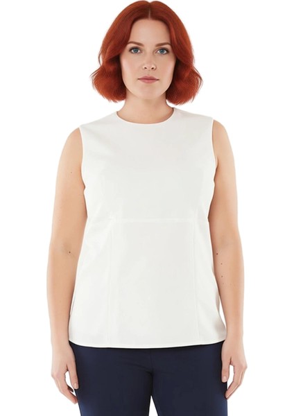 Büyük Beden V Yaka Kolsuz Dokuma Bluz Kadınlar Için Şık ve Konforlu Tasarım Kaliteli Şık Rahat