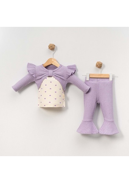 Çakar Bebe 6-18 Aylık Boleralı Kız 2 Li Takım -8034155 - Lila
