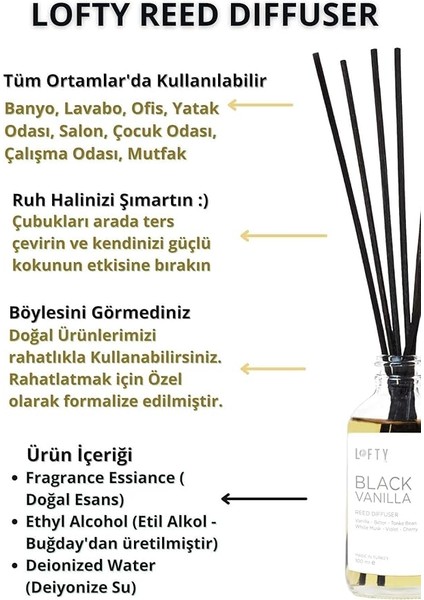 Black Vanilla Bambu Çubuklu Oda Kokusu 100 ml indirimleri