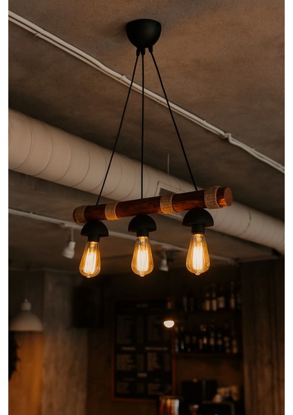 Dekoratif Ahşap Halatlı 3’lü Sarkıt Avize –bohem Tarz Tavan Lambası Kafe Balkon Ev Aydınlatma. fiyatları