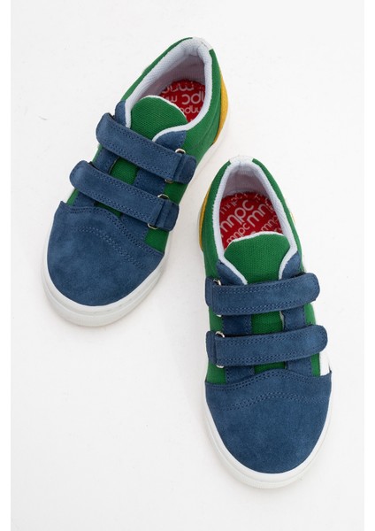 Erkek Çocuk Mavi Hakiki Deri Günlük Ayakkabı