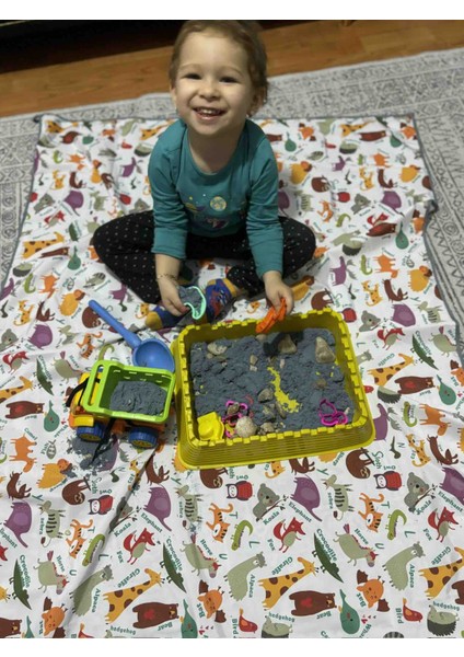 Zoo, 145X180CM Yemek, Beslenme, Ek Gıdaya Geçişte, Sıvı Geçirmeyen, Yıkanabilir, Ekstra Geniş Örtü