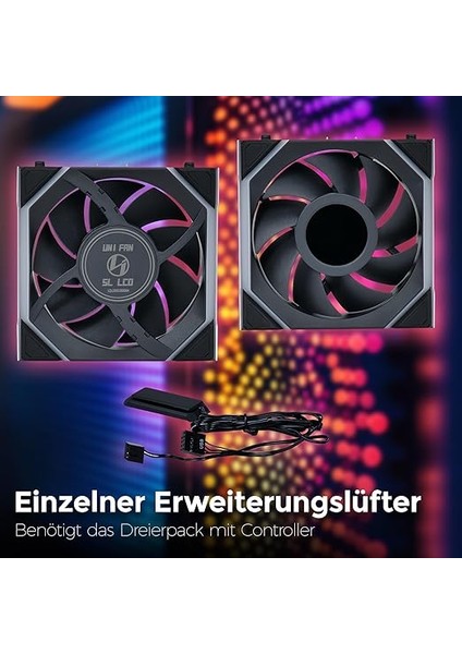 Li Unı Fan Sl Wıreless LCD 1X120MM Siyah Kasa Fanı (G99.12SLLCD1W1B.00) modelleri