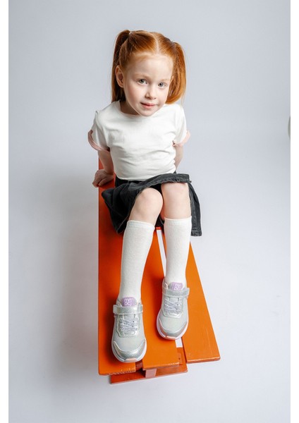 Kız Çocuk Gümüş Günlük Spor Ayakkabı