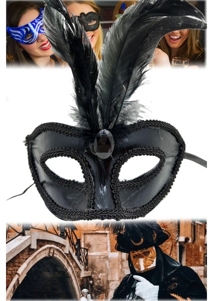 3 Adet Göz Alıcı Siyah Parti Maskesi – Rugan Kaplama, Tüylü Detaylı | Maskeli Balo Aksesuarı modelleri