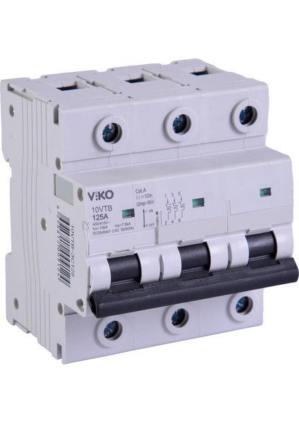 10VTB-3C125 Otomatik Sigorta 10KA C Tipi 3 KUTUP125A