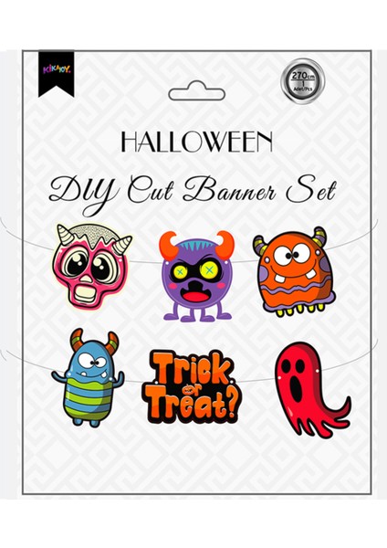 6 Adet Halloween Monster Dıy-Cut Özel Kesim Banner 270 cm
