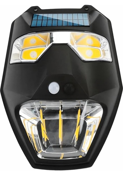 Solar Güneş Enerjili Lamba Panter 2 Cop LED Hareket Sensörlü 5 Işık Modlu Aplik Su Geçirmez Duvar Teras Veranda Bahçe Agaç Patika Garaj Balkon Dekorasyon Aydınlatması