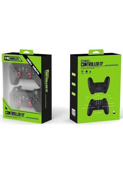 Çift Josystick 2.4g Kablosuz Oyun Kolu Pc Uyumlu Pilli Joystick Wireless Gamepad USB Dongle Bağlantı Kaymaz Tasarım 0019 Siyah (0019 - Çiftli Siyah) indirimleri