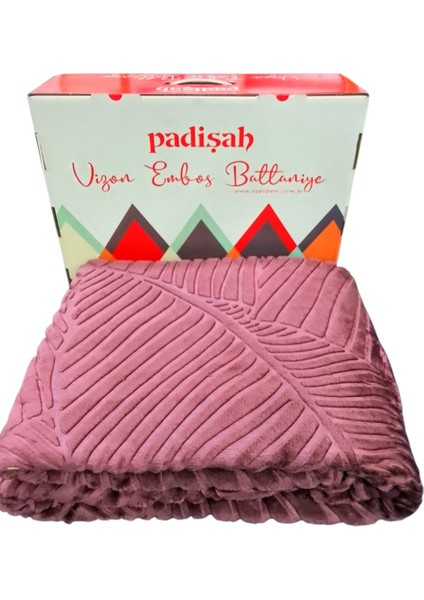 Padişah Emboss Tek Kişilik Battaniye Mürdüm
