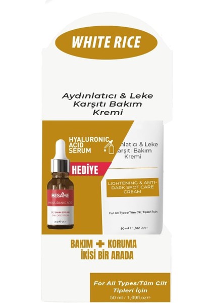 Rice Aydınlatıcı & Leke Karşıtı Bakım Kremi Bakım ve Koruma Ikisi Bir Arada Özel Paket