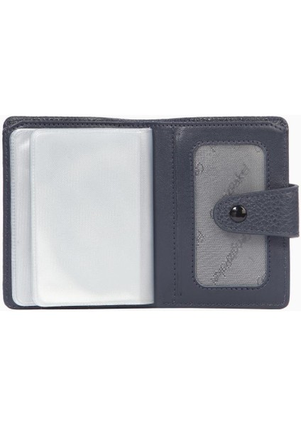 Şeffaf Bölmeli Çıtçıtlı Hakiki Deri Erkek Kartlık – 2517 - Lacivert fırsatları