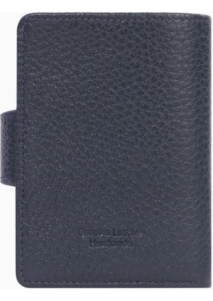 Şeffaf Bölmeli Çıtçıtlı Hakiki Deri Erkek Kartlık – 2517 - Lacivert indirimleri