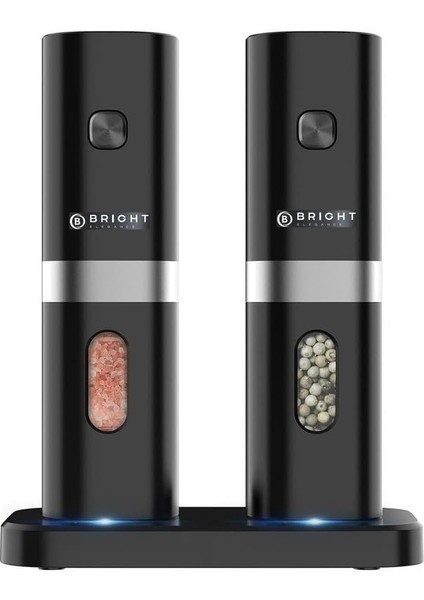 Elegance BE-2220 2'li Pilli LED Işıklı Otomatik Tuz ve Karabiber Öğütücü Değirmeni