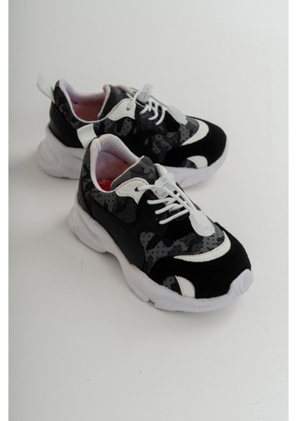 Erkek Çocuk Siyah Ortopedik Destekli Spor Ayakkabı