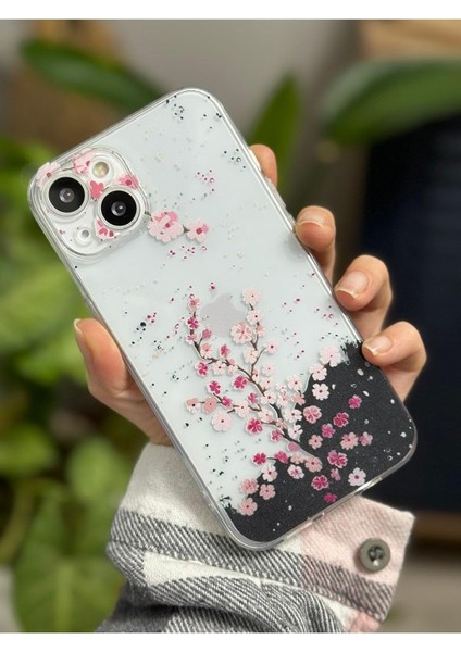 Go Aksesuar 13 ve 14 ile Uyumlu Şeffaf Baskı Desenli Silikon Kılıf