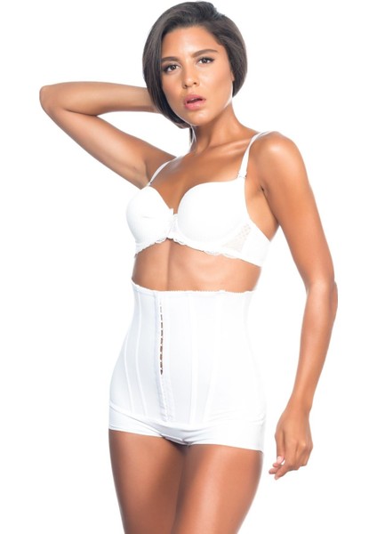 Beyaz Mı Emay 2824 Yüksek Bel Balen Agraflı Slıp Lazer Korse fiyatları