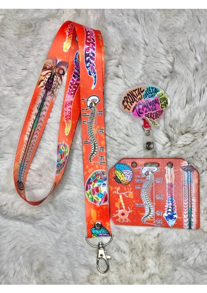 Beyin Omurga Sinir Hastalıkları - Nöroloji Temalı Boyun Askısı Kartlık ve Yoyo Set