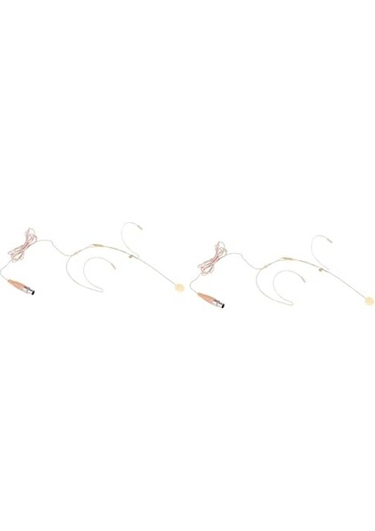 2ADET Kafa Bandı ile Kullanılan Kablolu Mikrofon Amplifikatörü Öğretim ve Performanslar Için Uygun Hafif ve Esnek Tasarım Xlr Pin Bej