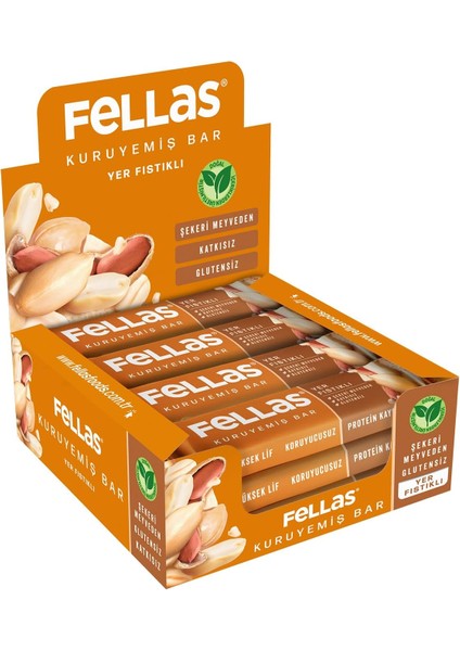 Fellas Yer Fıstıklı Kuruyemiş Bar 30 gr x 12 Adet