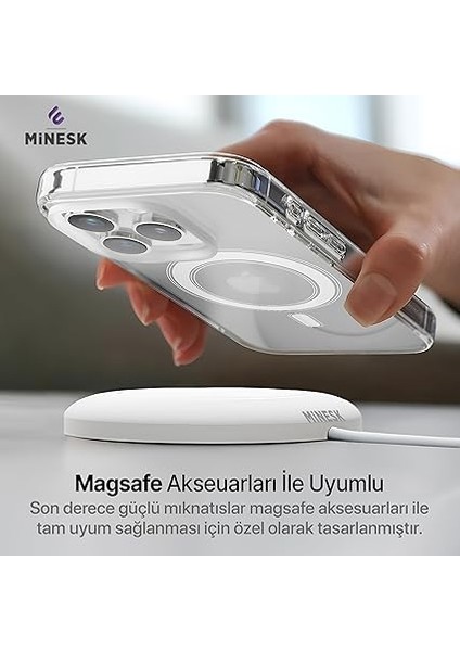 iPhone 13 Için Magsafe ile Uyumlu Şeffaf Kılıf Kristal Berraklığında Materyal Polikarbonat Arka Kısım ve Silikon Kenarlar Wireless Kablosuz Şarj Destekli Kılıf Kapak (13) fırsatları